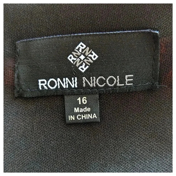 RONNI NICOLE Colorful Chevron Sheath Dress Size 16 - Picture 4 of 6